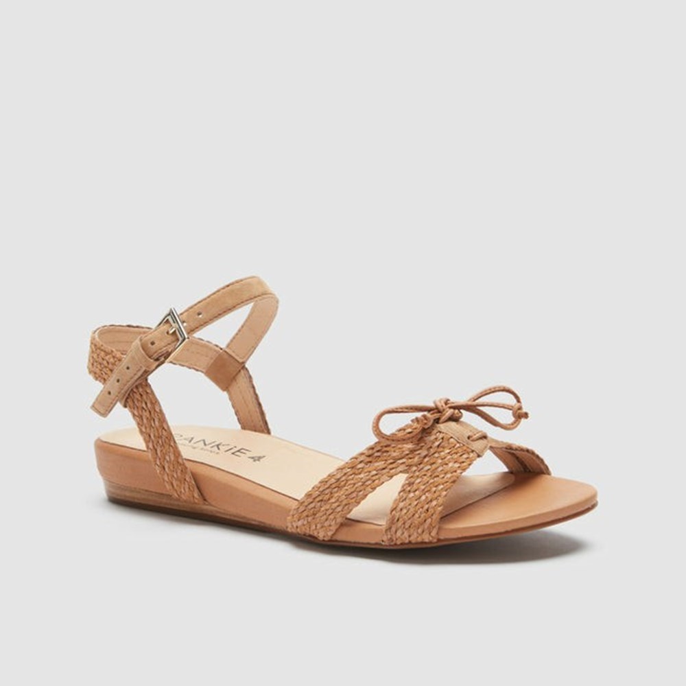 Frankie4 JAY Suede Women's Slides & Sandals Tan | DUA817549