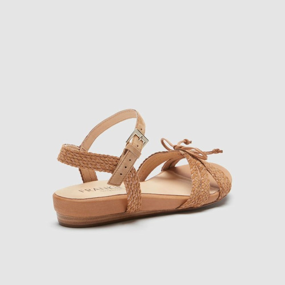 Frankie4 JAY Suede Women's Slides & Sandals Tan | DUA817549