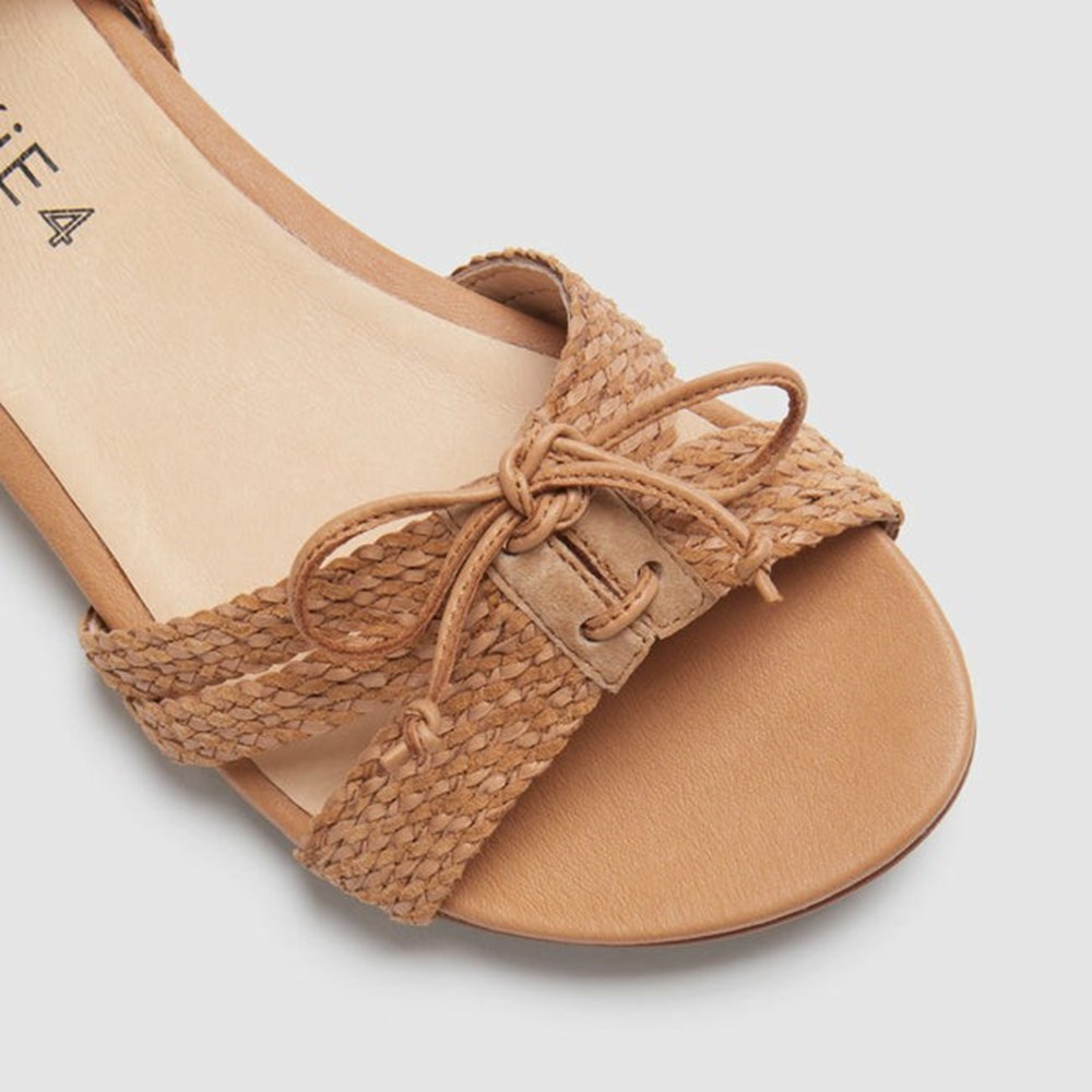 Frankie4 JAY Suede Women's Slides & Sandals Tan | DUA817549