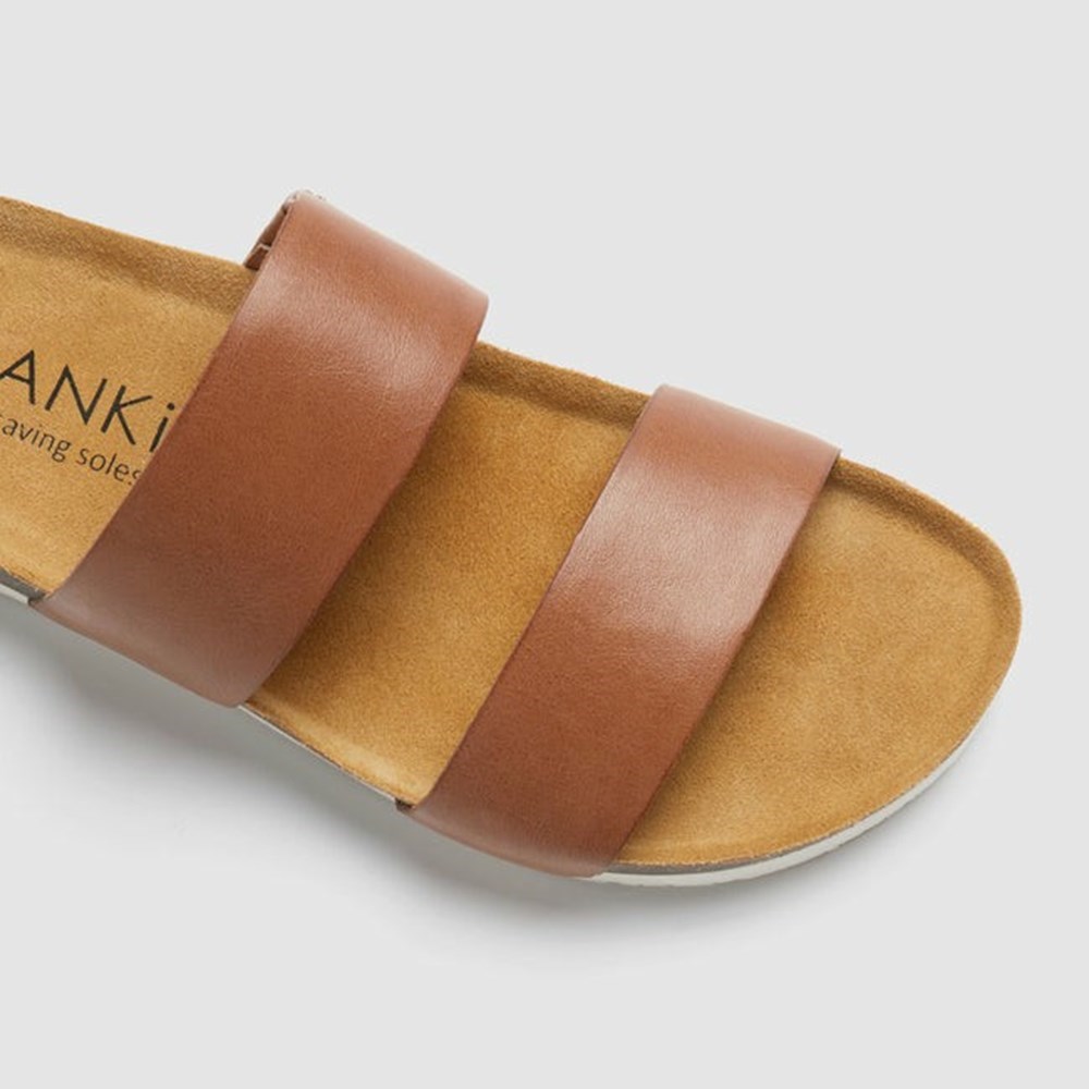 Frankie4 MARiA Cognac Women's Slides & Sandals Brown | RFY390245